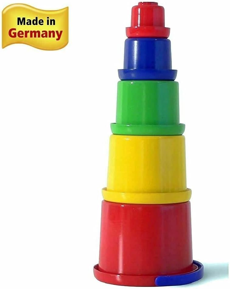 Spielstabil Nesting Stacker - Sturdy 5 Piece Set with Carry Handle (Made in Germany)