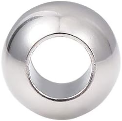 BEADIA Stainless Steel Spacer Beads 3x2.5mm Round Loose Charm Caps Beads for DIY Jewelry Making 100pcs with 1mm Hole