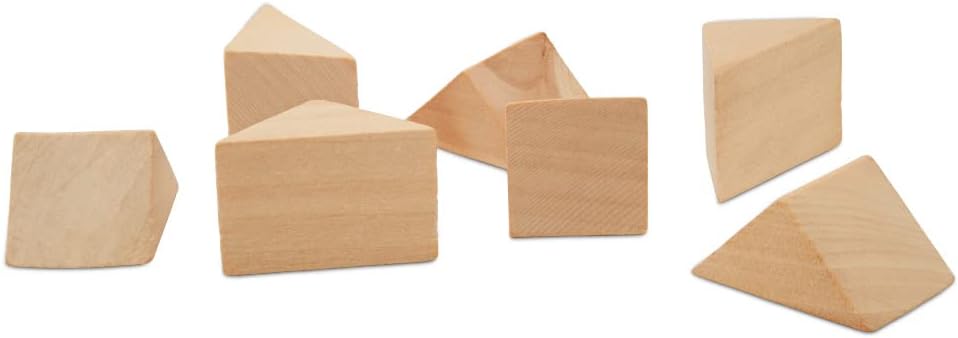 Quarter Circle Wooden Building Blocks Set 1-inch, Pack of 50 Unfinished Wooden Blocks for Crafts & Loose-Parts Play, by Woodpeckers
