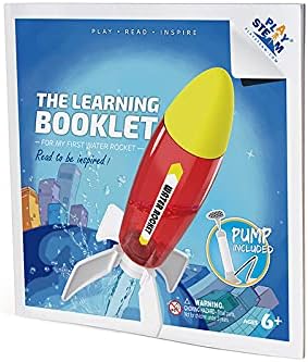 PLAYSTEM Outdoor Water Powered Rocket Physics Learning Set-with Tail, Body and Pump DIY Rocket Science Experiment Kit- Space STEM Outdoor Toys Gift for Kids,Teens, Boys & Girls