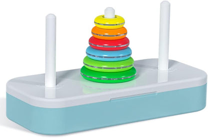 TANCH Hanoi Tower Puzzle All in One Logical Thinking Tower of Hanoi Brain Teaser Puzzle Stacking Boxes Game Toys for Kids and Adults (8 Rings)