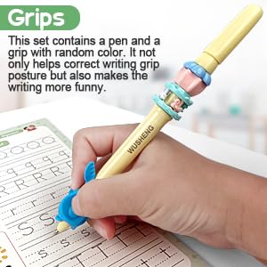Magical Handwriting Workbooks Handwriting Practice Copybook, Handwriting Aid Magic Pen Reusable Copybook Grooves Template Design for Children Books Suitable for Children's Learning (6)