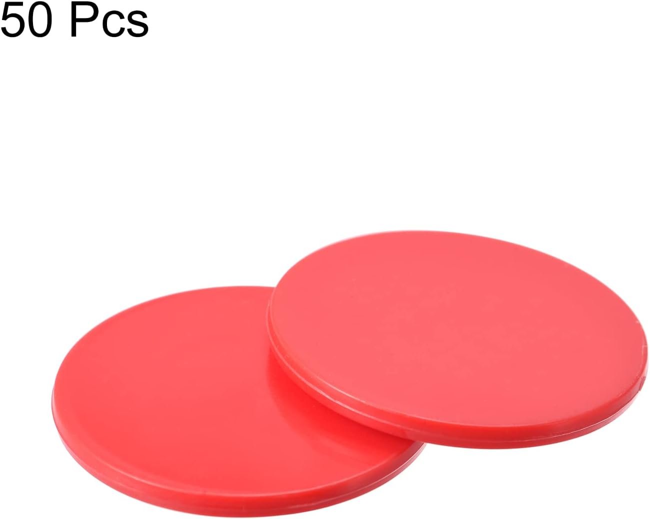 MECCANIXITY Small Plastic Learning Counters Disks Chip Bingo Chip Counting Discs Markers 24mm/0.94 Inch for Math Practice Red, Pack of 50