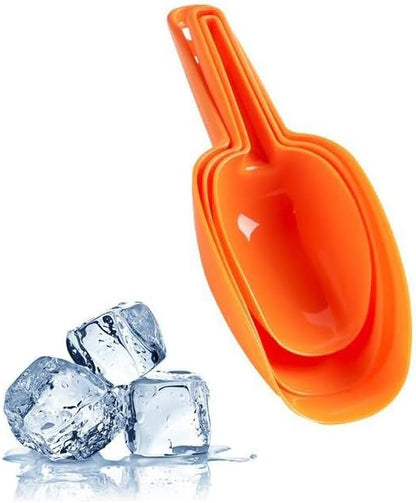 Set of 4 Plastic Ice Scoops, Kitchen Multipurpose Food Scoops for Canisters, Freezer, Flour, Dry Foods, Coffee Beans, Pop Corn, Pet Food (Mix 4 (Set of 4), 150ml, BPA-Free, Dishwasher Safe)