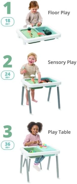 Skip Hop Discoverosity 3-in-1 Toddler Sensory Table with 13 Nature-Inspired Sensory Tools 8-Page Activity Guide 2 Bins and 2 Convertible lids, Age 18m+