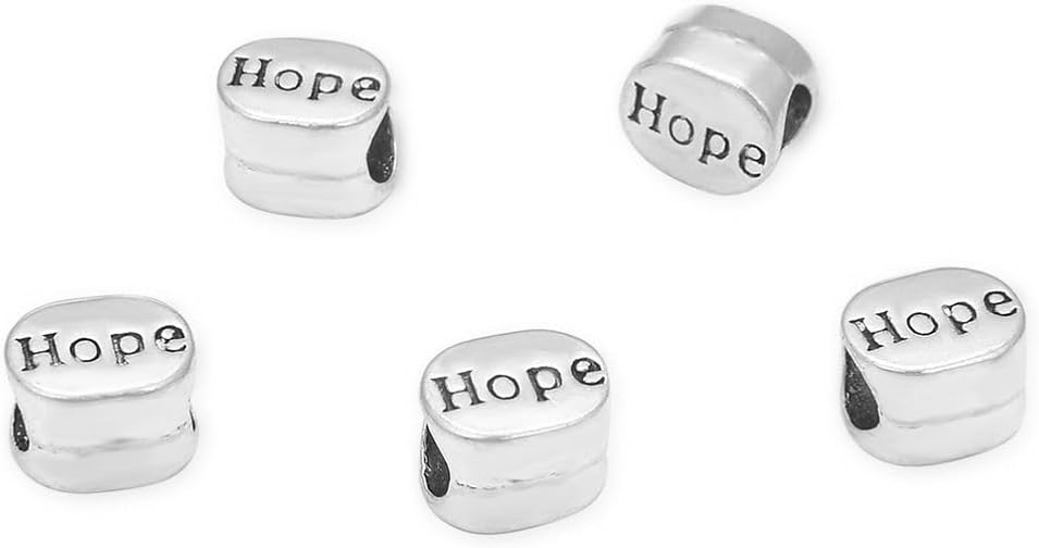 40pcs Live Love Laugh Large Hole Loose Beads (4.5mm Hole) Antique Silver Metal Spacer for DIY Craft Jewelry Making MEC-C9