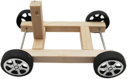 ZCZQC Wooden Science Experiment Kit Model Monoplane Electric Aerodynamic Car Educational DIY Scientific Research Tutorials