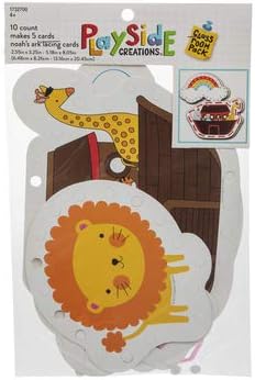 Playside Creations Noah's Ark Lacing Cards Craft Game - 10 Count - Makes 5 Cards