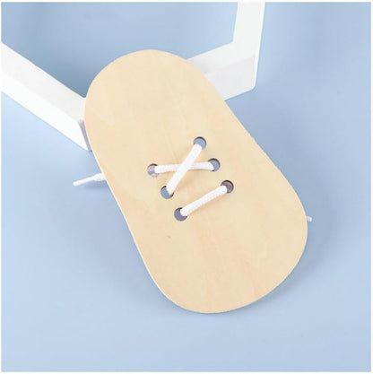 Shoe Tying Practice, Wooden Learn to Tie Your Own Shoes Threading Lacing Shoes Training Early Learning Kits, Decorative Accessories