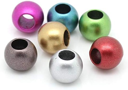 300 Acrylic Large Hole Beads for Crafts and for Hair 10mm x 12mm Acrylic Barrel Beads with 5.7mm Large Hole, Glossy Primary Assortment