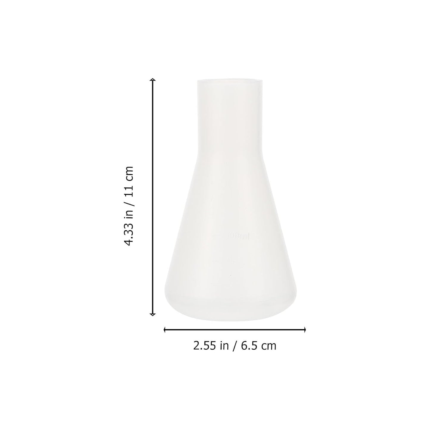 PartyKindom 10 Pcs Plastic Erlenmeyer Flask Set, 100ml Shatterproof Conical Science Flasks for Kids STEM Experiments, Classroom Education & Science Party Supplies
