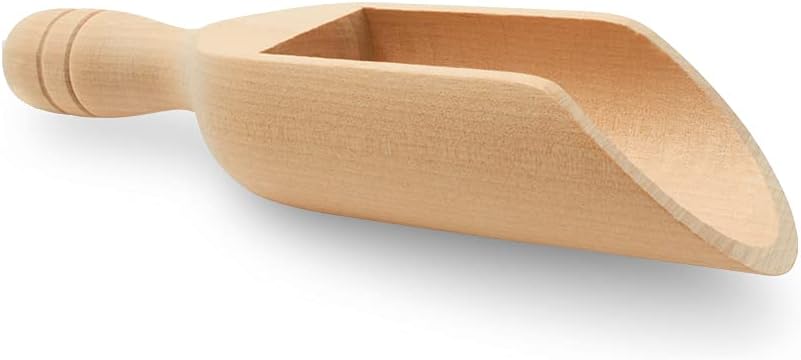 Mini Wooden Scoops 3-3/4 Inches Long, 50 Unfinished Mini Scoops for Jars, Bath Salts, Body Scrubs, Salt & Spice Containers, by Woodpeckers