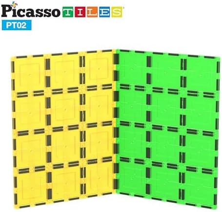 PicassoTiles 12pc Supersized Magnetic Building Tile Base Plate Jumbo XL Foundation Stabilizer Boards STEM Engineering Construction Kit for Kids Educational Learning Toy Magnet Blocks Stacking Set PT12