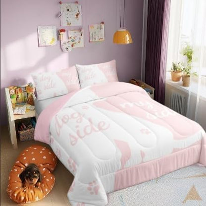 Castle Fairy Drum Kit Comforter Set,Musical Instruments Bedding Set for Kids Girls Women,Adults Rock Music Comforter,Neon Lighting Quilted Duvet Set Bedroom Collection Twin Size 2Pcs