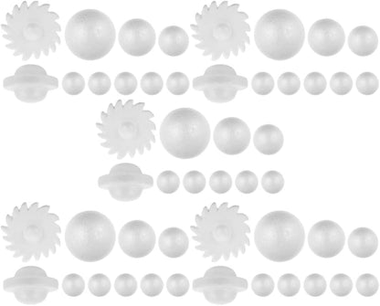 Adult Crafts 5 Sets Solar System Model Foam Ball Kit White Foam Ball Unfinished Polystyrene Spheres Outer Space for DIY Crafts Making Project