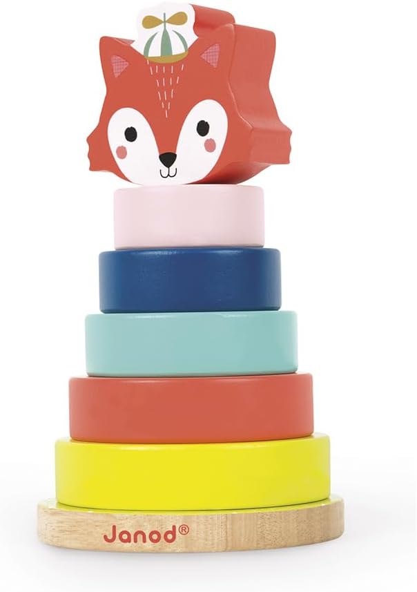Janod Baby Forest Fox Wood Stacker - Ages 1+ - J08014