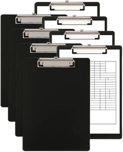 A4 Clipboard Black,Clip Boards Set of 8,Clip Board&Low Profile Clip,Letter Size Drawing Board Sketching Tool,12.5 x 9 Hanging File Folders Plastic Folder for Nurses,Students,Office (Horizontal)