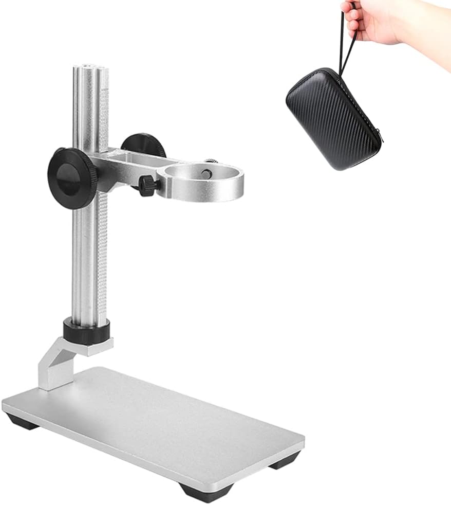 4K 3840x2160p WiFi Digital Microscope for iPhone Android Phone and Windows Mac PC, Wireless Handheld Microscope Camera, Portable Microscope with Metal Stand for Adults and Kids