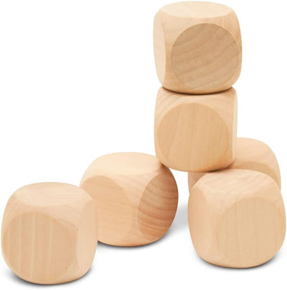 Blank Wooden Dice for Crafting and Games, 1.5 Inch Wood Blocks for Crafts, Pack of 3 Unfinished Small Wooden Blocks for Crafts, Small Wooden Cubes for Games & Party Decor, by Woodpeckers