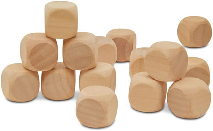 Blank Wooden Dice for Crafting and Games, 1.5 Inch Wood Blocks for Crafts, Pack of 3 Unfinished Small Wooden Blocks for Crafts, Small Wooden Cubes for Games & Party Decor, by Woodpeckers