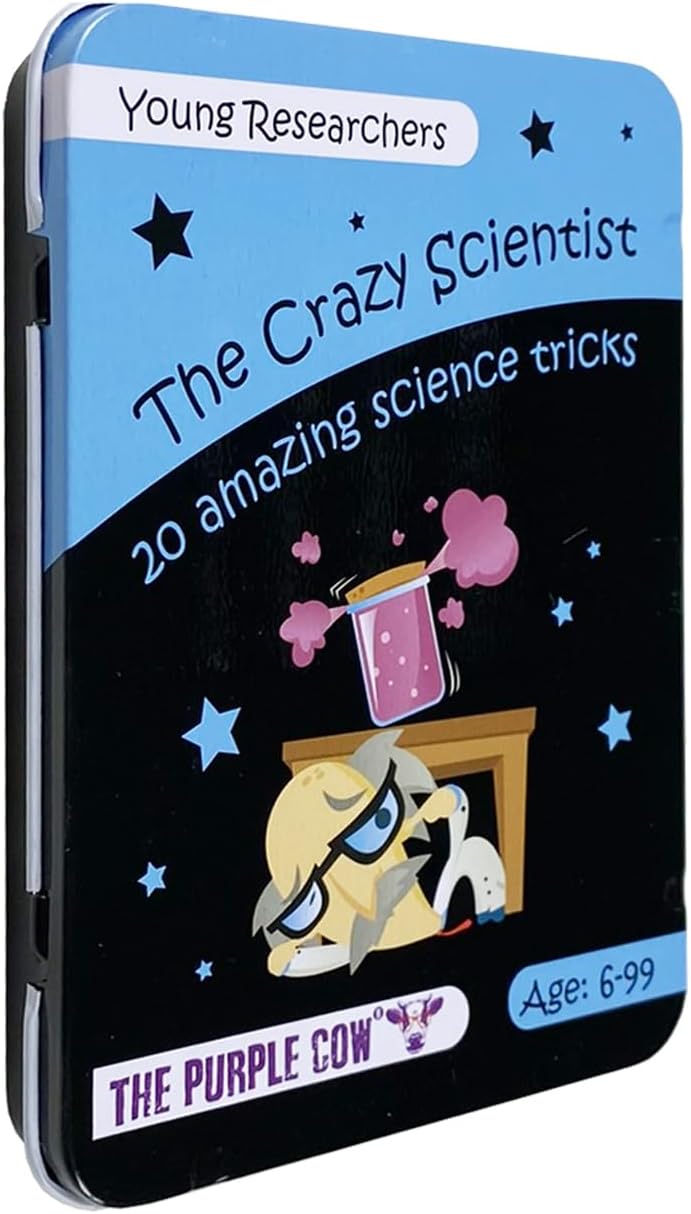 The - The Crazy Scientist Science Tricks Card Set, Forces and Energy, Science Experiment kit for Kids Both Boys and Girls 6 Years and Older, Instructions Inside – Amazing STEM Learning