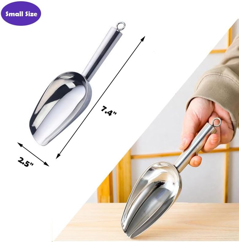 Set of 4 Plastic Ice Scoops, Kitchen Multipurpose Food Scoops for Canisters, Freezer, Flour, Dry Foods, Coffee Beans, Pop Corn, Pet Food (Mix 4 (Set of 4), 150ml, BPA-Free, Dishwasher Safe)