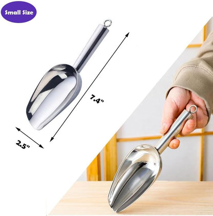 Set of 4 Plastic Ice Scoops, Kitchen Multipurpose Food Scoops for Canisters, Freezer, Flour, Dry Foods, Coffee Beans, Pop Corn, Pet Food (Mix 4 (Set of 4), 150ml, BPA-Free, Dishwasher Safe)