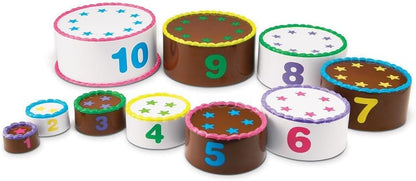 Learning Resources Stack and Count Layer Cake - 10 Pieces, Ages 18+ months Toddler Learning Toys, Early Stacking and Counting Skills for toddlers