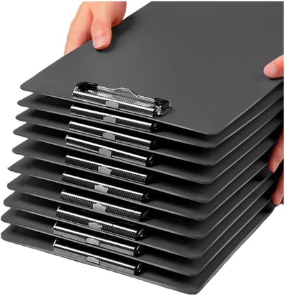 A4 Clipboard Black,Clip Boards Set of 8,Clip Board&Low Profile Clip,Letter Size Drawing Board Sketching Tool,12.5 x 9 Hanging File Folders Plastic Folder for Nurses,Students,Office (Horizontal)