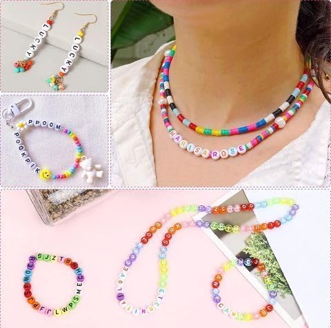 DAHI 400PCS Cube Letter Beads 8mm Alphabet Bead Colorful A-Z Acrylic Letter Beads for Jewelry Making (Color White 8x8mm)