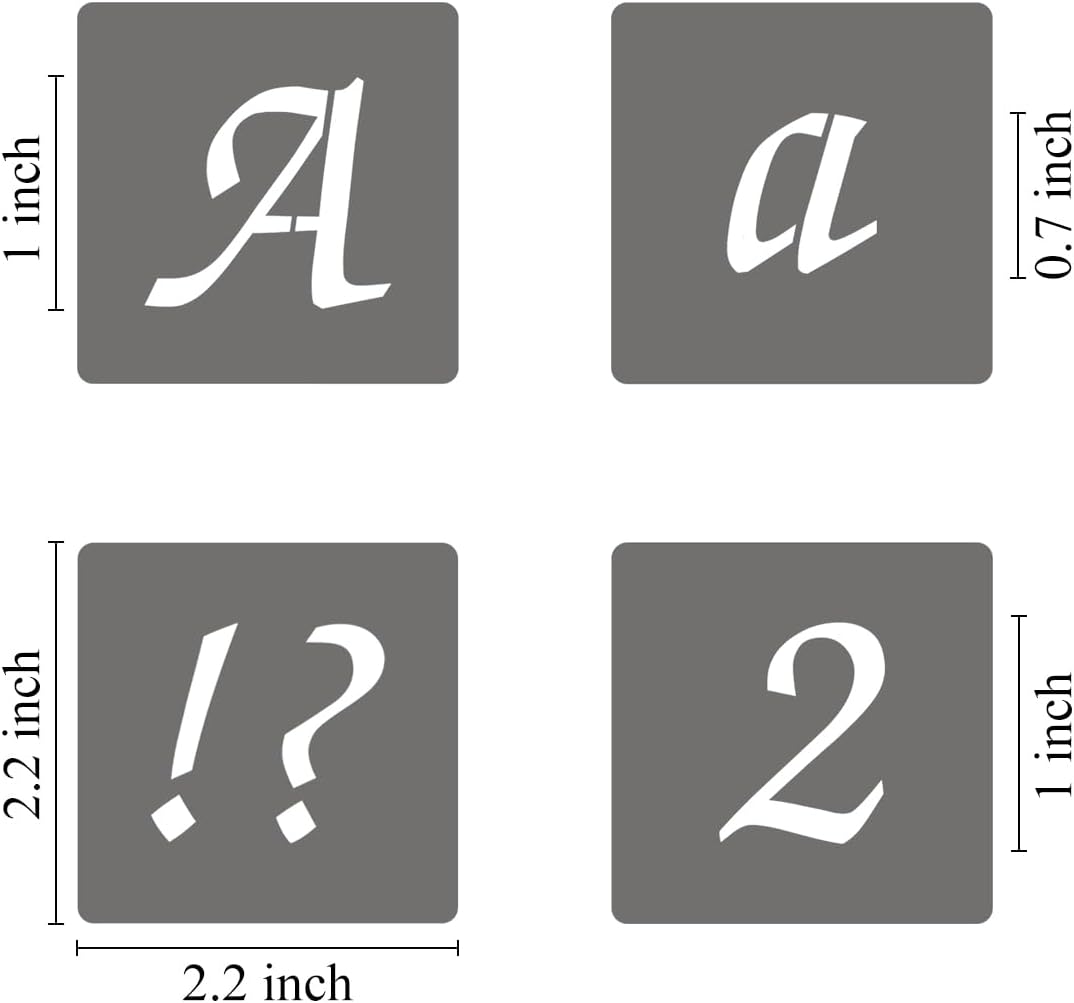 2.5 Inch Alphabet Letter Stencils - 70 Pack Letter Number Stencil Templates with Signs for Painting on Wood, Reusable Calligraphy Letters Stencils for Chalkboard Fabric Wood Signs