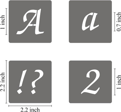 2.5 Inch Alphabet Letter Stencils - 70 Pack Letter Number Stencil Templates with Signs for Painting on Wood, Reusable Calligraphy Letters Stencils for Chalkboard Fabric Wood Signs