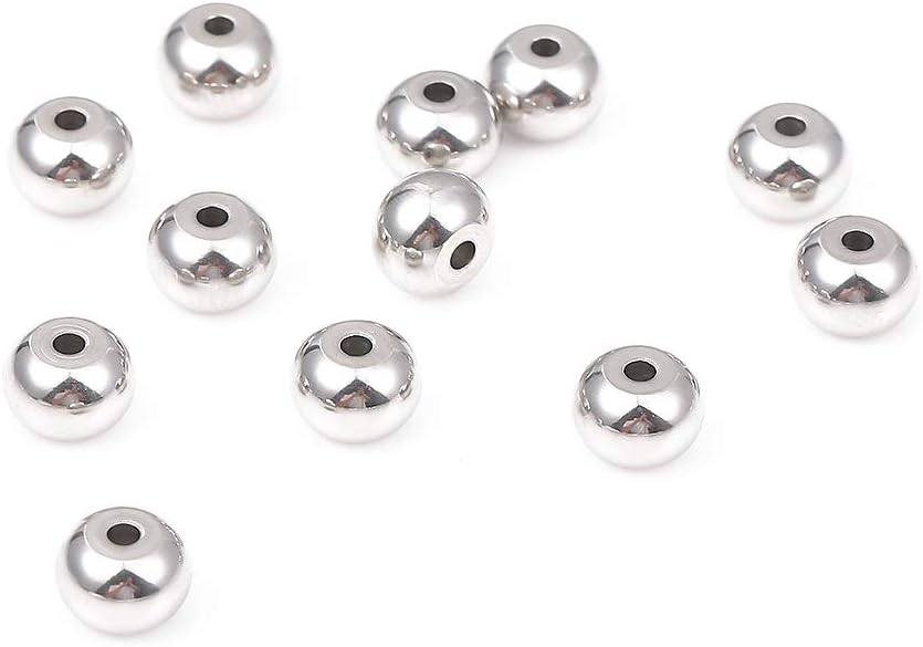 BEADIA Stainless Steel Spacer Beads 3x2.5mm Round Loose Charm Caps Beads for DIY Jewelry Making 100pcs with 1mm Hole