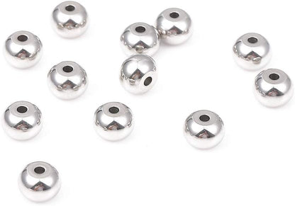 BEADIA Stainless Steel Spacer Beads 3x2.5mm Round Loose Charm Caps Beads for DIY Jewelry Making 100pcs with 1mm Hole