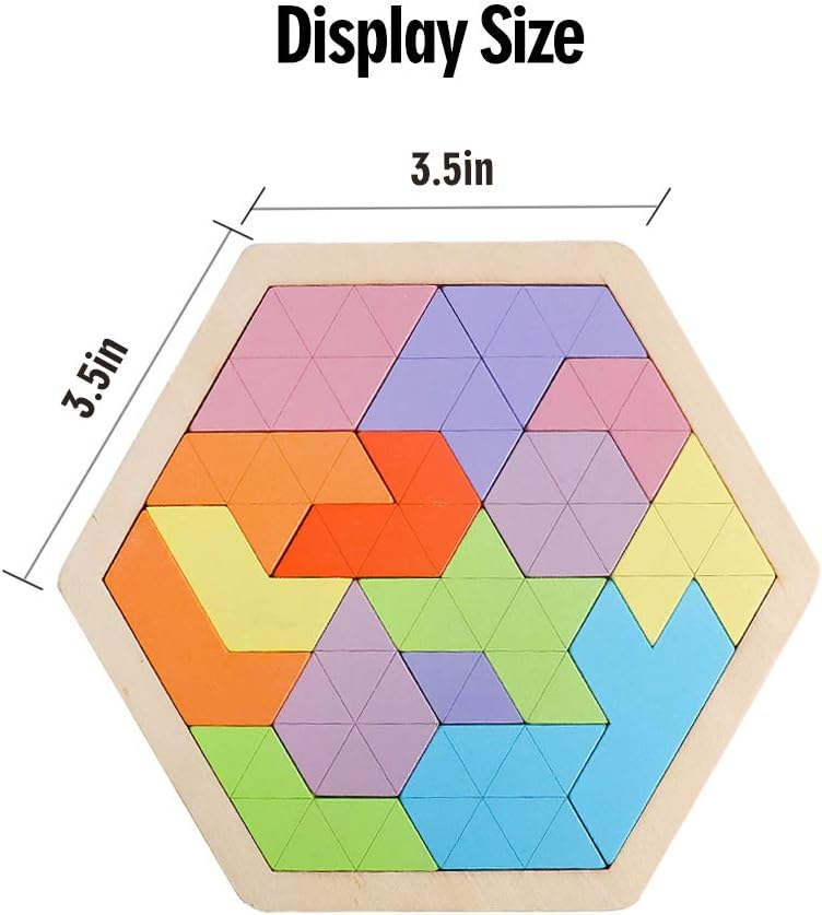 Skrtuan 5 Pack Wooden Puzzles Set - STEM Montessori Educational Board Games and Logic Traning Brain Teaser Geometric Shapes Tangram Puzzle Games for Kids Ages 3+