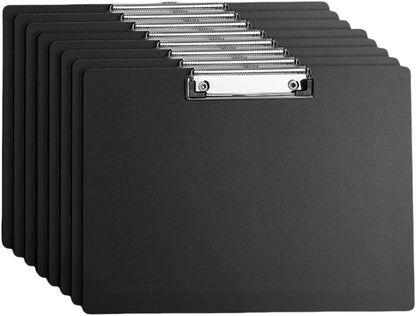 A4 Clipboard Black,Clip Boards Set of 8,Clip Board&Low Profile Clip,Letter Size Drawing Board Sketching Tool,12.5 x 9 Hanging File Folders Plastic Folder for Nurses,Students,Office (Horizontal)