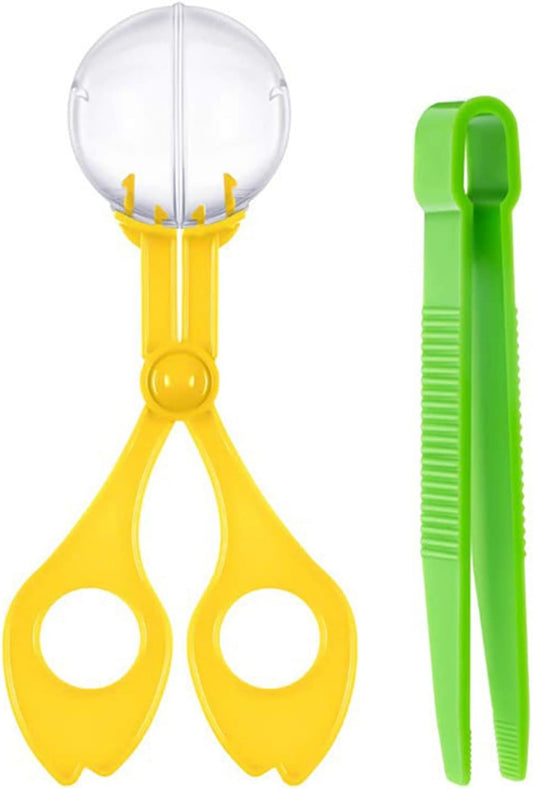 cdar Handy Scoopers Skill Development Cognitive Ability Ergonomic Design Small Animal Catcher Jumbo Tweezers for Kids Yellow