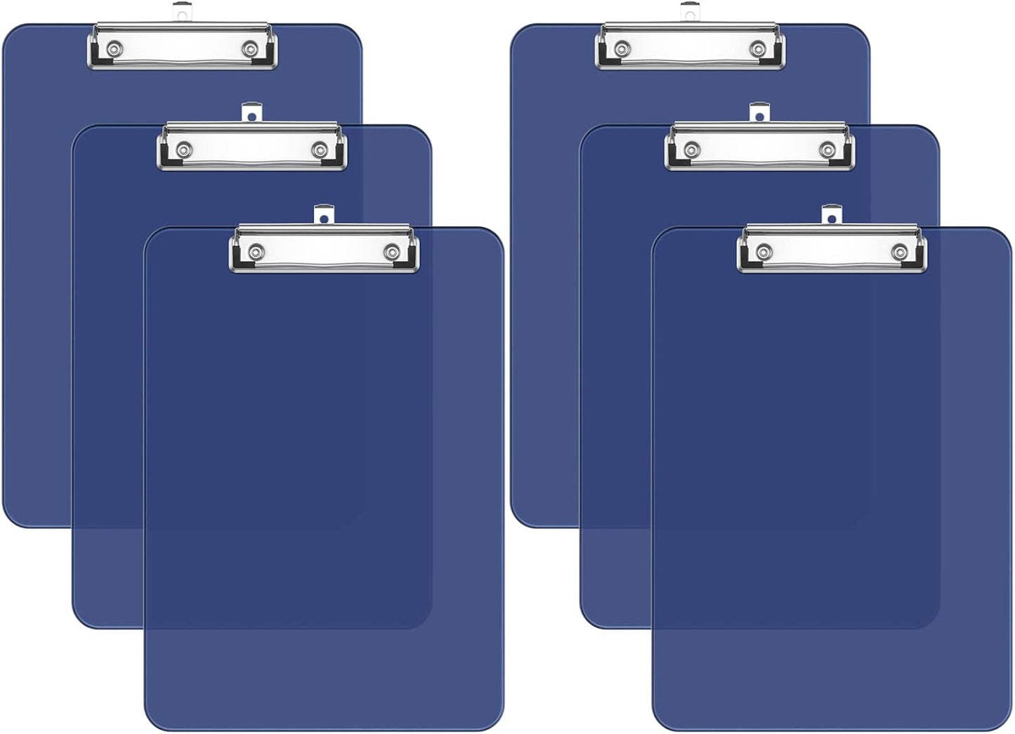 Rimilak Plastic Clipboards with Low Profile Metal Clip, Translucent Board, 12.5 x 9 In Letter Size, Office Supply, Back to School, Pink