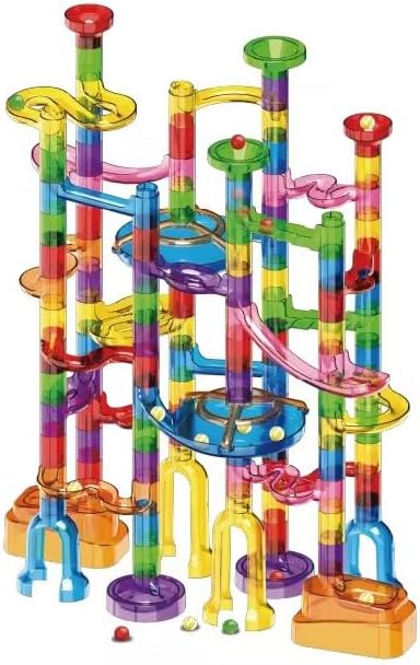 MaxTronic Marble Run Kit for Kids,Upgrade Marble Maze Kit 16mm Marbles 109pcs Building Blocks STEM Learning Toys Christmas Birthday Gift for Kids Aged 3-12