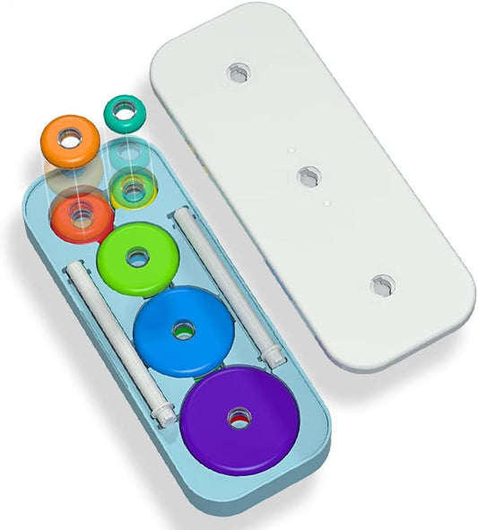 TANCH Hanoi Tower Puzzle All in One Logical Thinking Tower of Hanoi Brain Teaser Puzzle Stacking Boxes Game Toys for Kids and Adults (8 Rings)