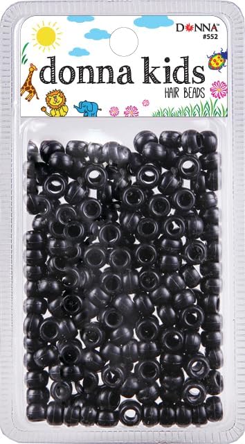 DONNA Small Plastic Hair Beads, DIY Hair Braiding plastic beads for braid hair 1pc Quick Beaders for Kids Hair Braids, Medium Pack Size (WHITE)