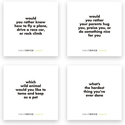 TableTopics Family Conversation Cards for Kids & Parents with 135 Questions for Fun & Connection at Dinnertime, Game Night, & Classrooms