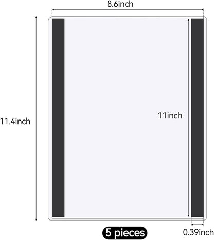10 Pcs 8.5'' x 11'' Rigid Magnetic Sign Holders - Clear Plastic Document Frames with Magnet Borders for Letter Size Posters - Perfect for Home, Office, and Store Displays