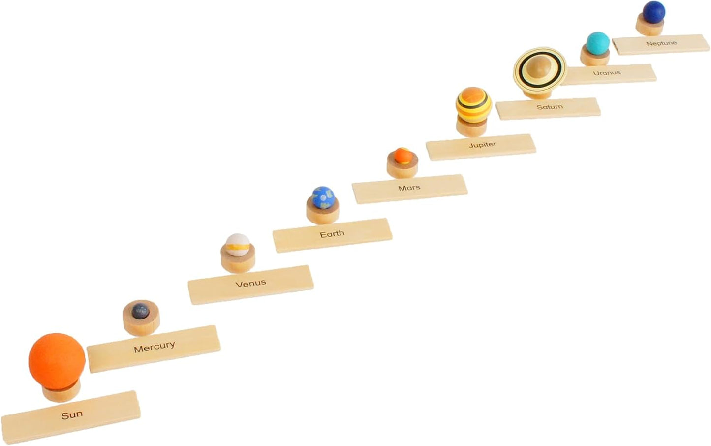 ancona Solar System, Spanish/English Bilingual, Montessori Geography & Space Learning: Preschool Memory Matching Game Box Set with 9 Planet Figurines & Matching Puzzle Cards, Early Education Toy