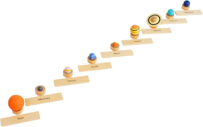 ancona Solar System, Spanish/English Bilingual, Montessori Geography & Space Learning: Preschool Memory Matching Game Box Set with 9 Planet Figurines & Matching Puzzle Cards, Early Education Toy