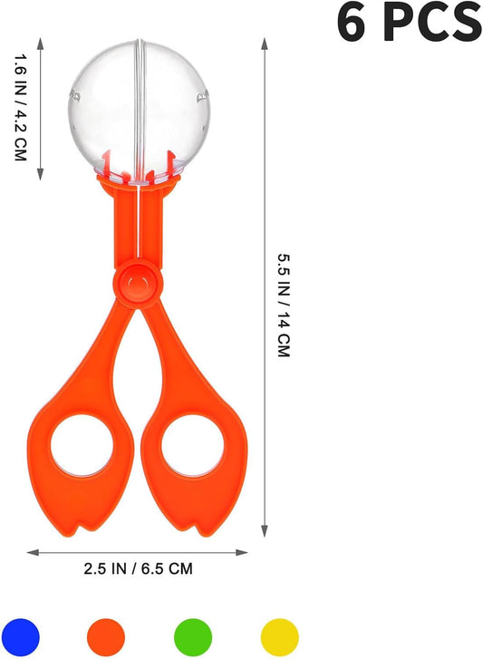 TOYANDONA 6pcs Insects Catcher Handy Scoopers Scissors Tongs Tweezers Multifunctional Collection Set for Kids Outdoor Nature Exploration Toy (17.5cm Random Color)