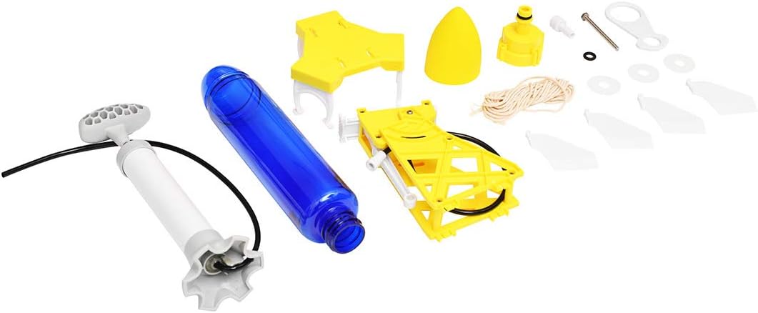 PLAYSTEM Outdoor Water Powered Rocket Physics Learning Set-with Tail, Body and Pump DIY Rocket Science Experiment Kit- Space STEM Outdoor Toys Gift for Kids,Teens, Boys & Girls