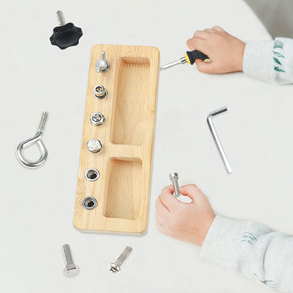 14 Pcs Kids Montessori Screwdriver Board Set, Wooden Screw Driver Activities Tools Montessori Toys for 3 4 5 Year Old, Basic Skills Educational Sensory Learning Toy for Kids Toddlers Preschool