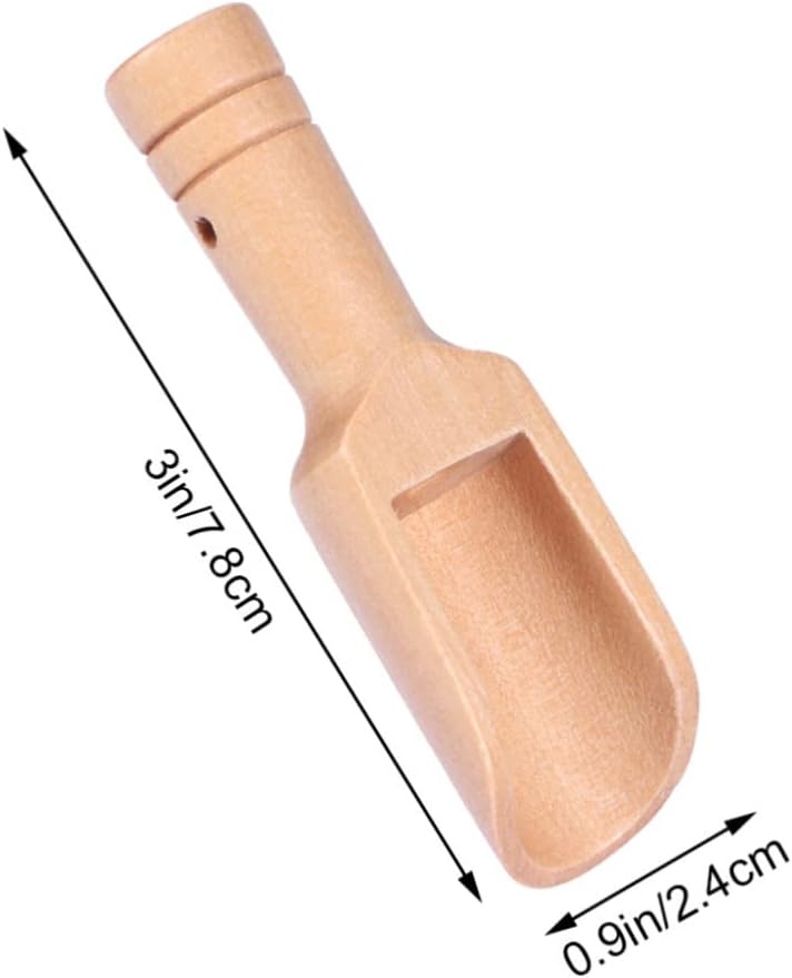 Ciieeo 9pcs Mini Wooden Scoops Salt Seasoning Spoons for Flour Rice Natural Utensils Kitchen Tool