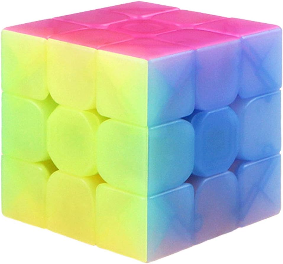 TANCH Qiyi Warrior W 3x3x3 Jelly Speed Cube Stickerless Transparent Magic Cube Puzzle Toy Colorful